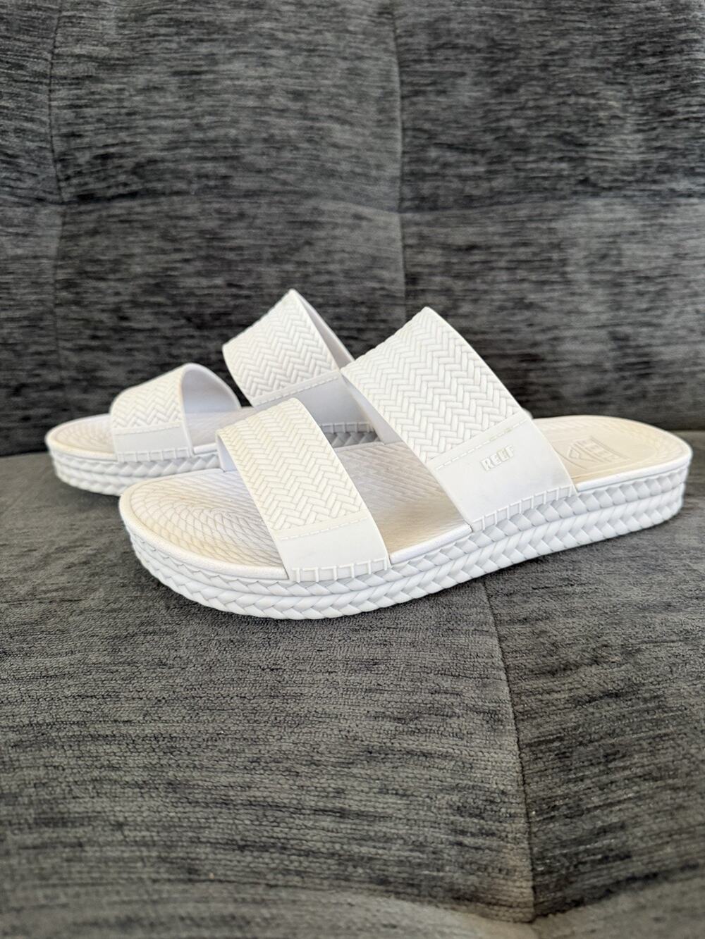 Reef Women’s Water Vista Slides Platform Sole - Size 8 Lavender Double Strap